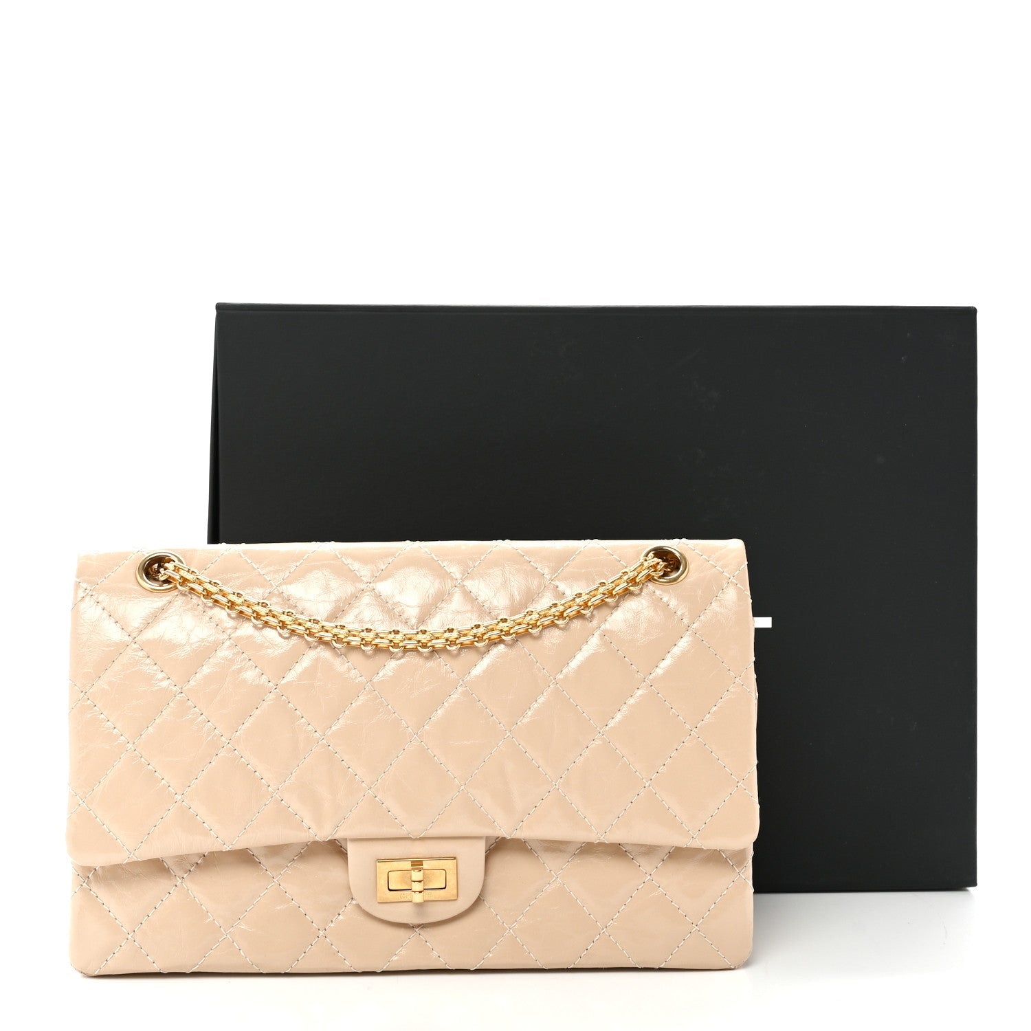 Glazed Calfskin Quilted 2.55 Reissue 226 Flap Light Beige