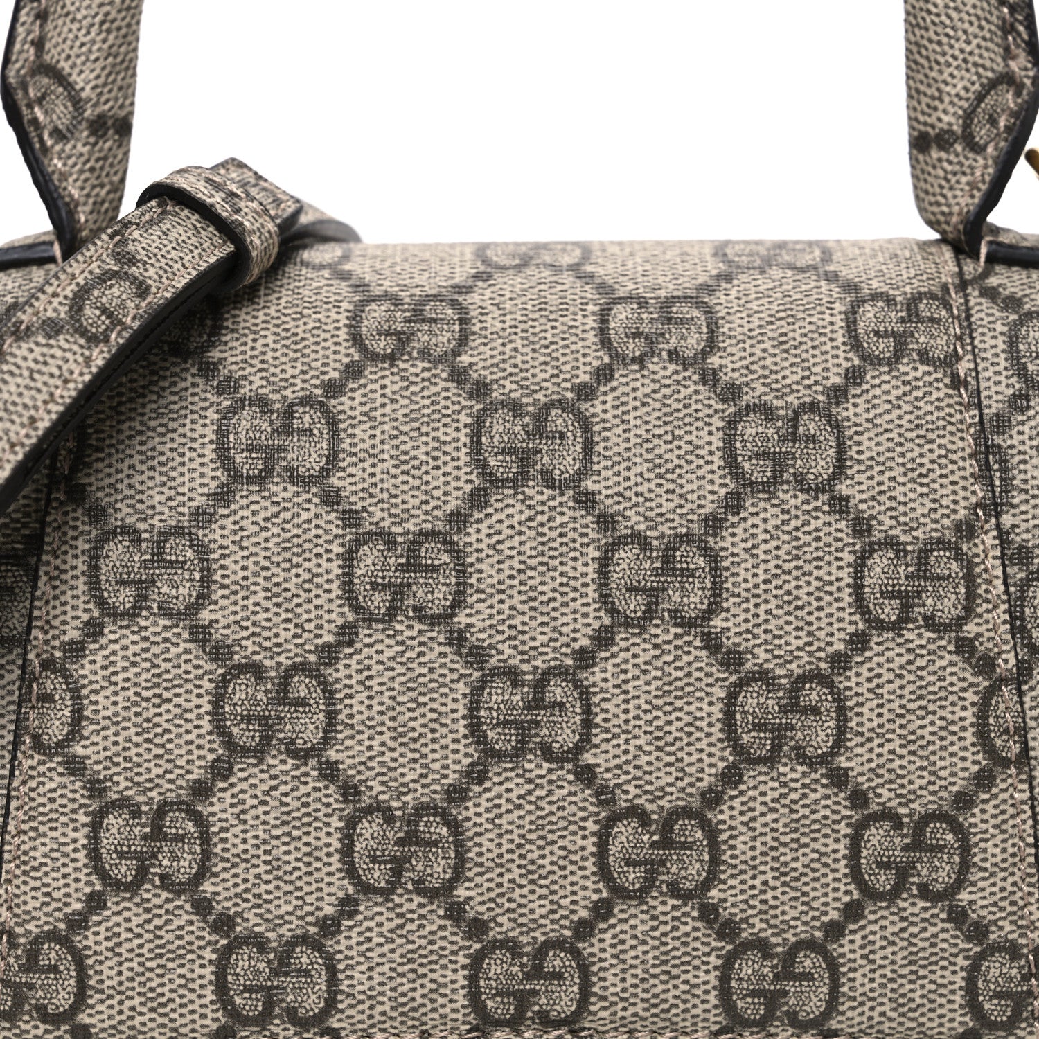 X GCCI GG Supreme Monogram Small Hourglass Top Handle Bag Beige Ebony