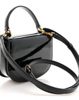 Patent Calfskin Triomphe Mini Besace Clea Black