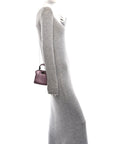 Metallic Cuoio Romano Selleria Nano Peekaboo Satchel Purple