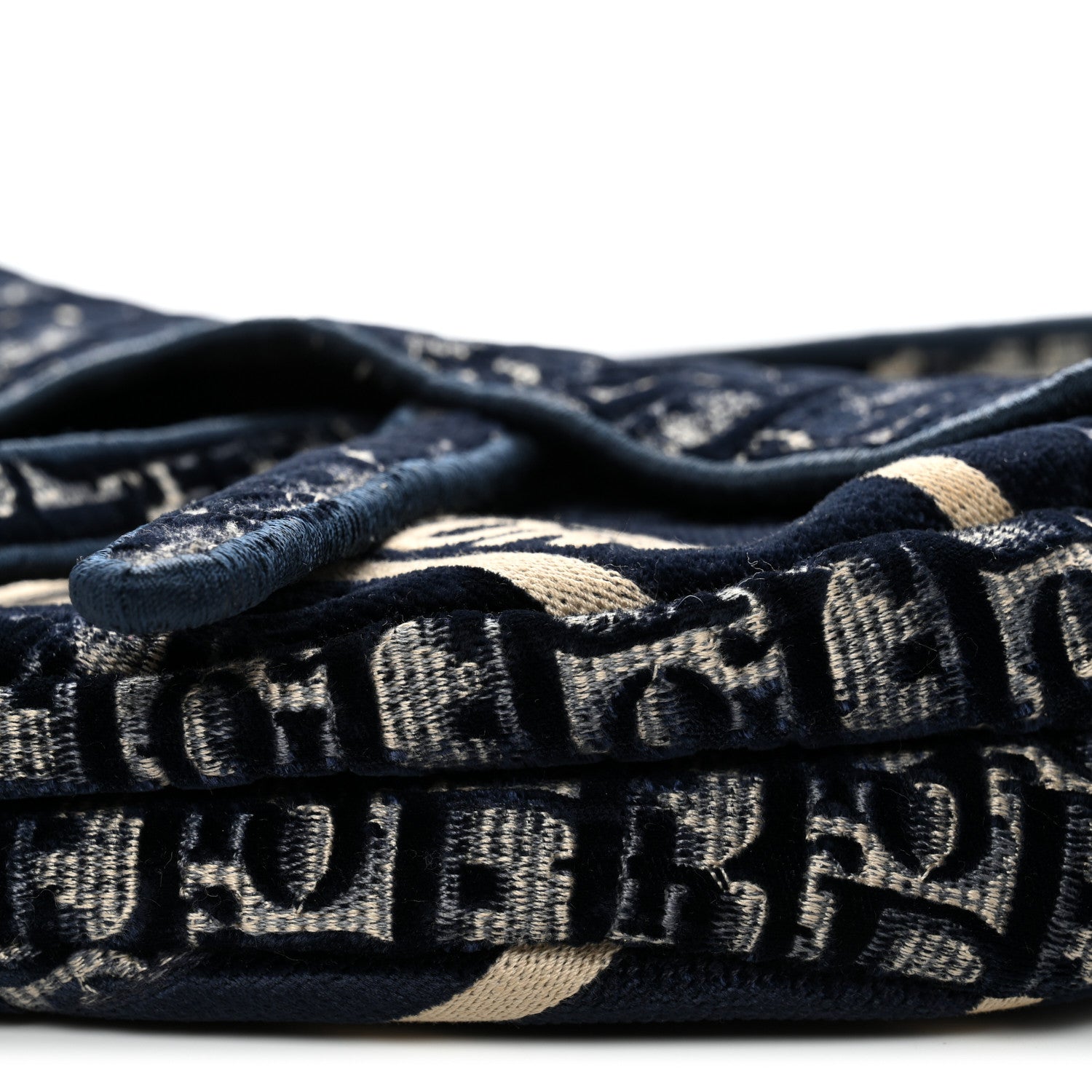Velvet Oblique Saddle Bag Blue