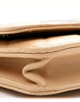 Lambskin Quilted Wallet On Chain WOC Beige Black