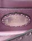 Metallic Cuoio Roma Sellerissima Nappa Sintetica Tape Stitch Mini Baguette Rosa Placca Argento