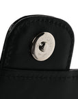 Patent Quilted Wallet On Removable Chain WOC Black