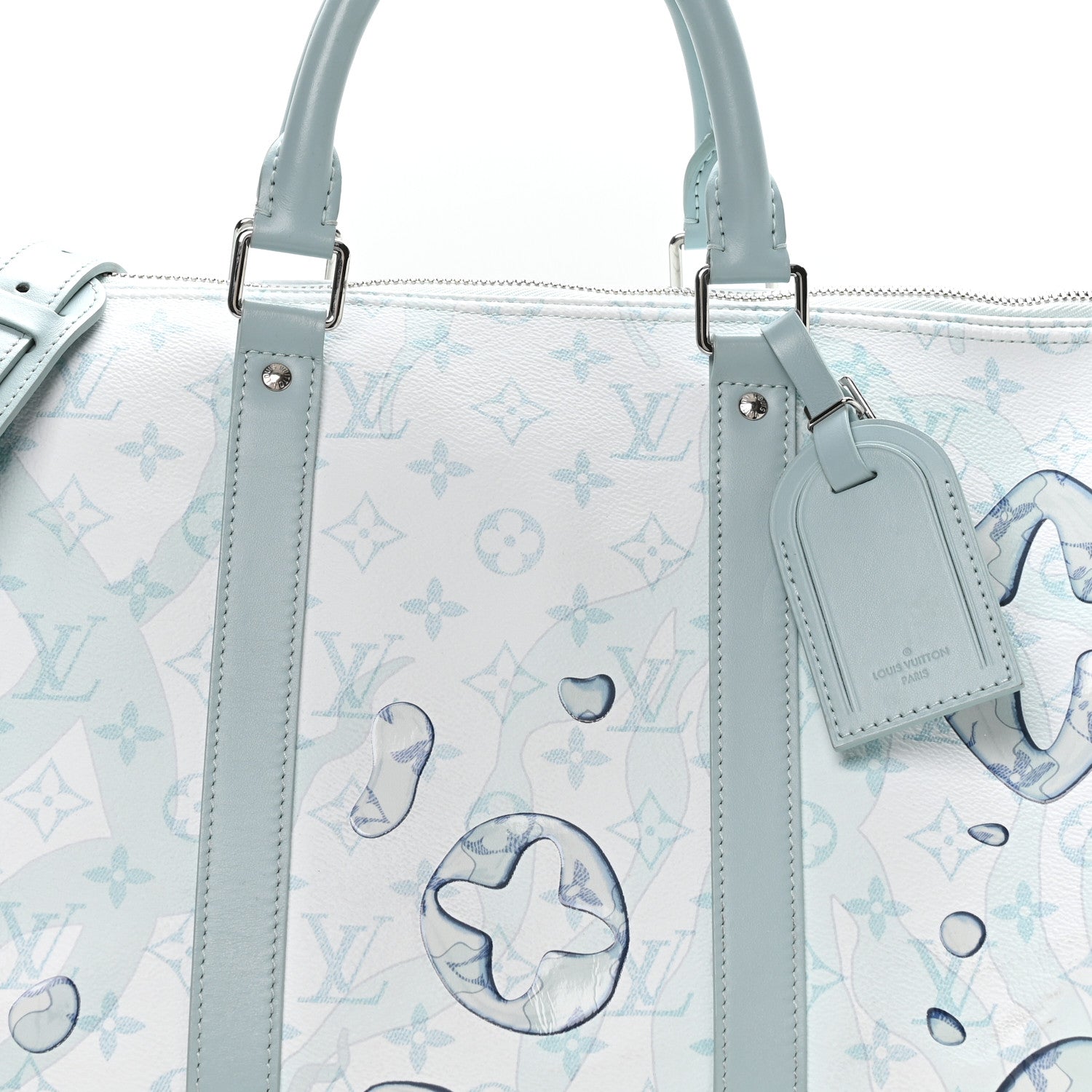 Monogram Aquagarden Keepall Bandouliere 50 Crystal Blue