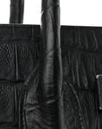 Calfskin Crocodile Embossed Small Sac de Jour Black