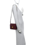 Liege Calfskin Teen Classic Box Flap Bag Burgundy