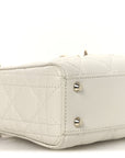 Lambskin Cannage Mini Lady D1OR White