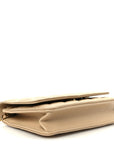 Caviar Quilted Wallet on Chain WOC Beige