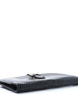 Shiny Alligator Bearn Gusset Wallet Black