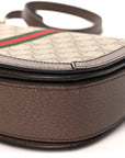 GG Supreme Monogram Web Small Ophidia Flap Messenger Bag Brown