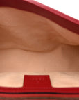 Vintage Effect Calfskin Matelasse Diagonal Small Torchon GG Marmont Shoulder Bag Black Romantic Cherry