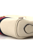 Textured Dollar Calfskin Web Mini Ophidia Shoulder Bag Mystic White