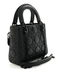 Ultra Matte Calfskin Cannage Mini Lady D1OR Black