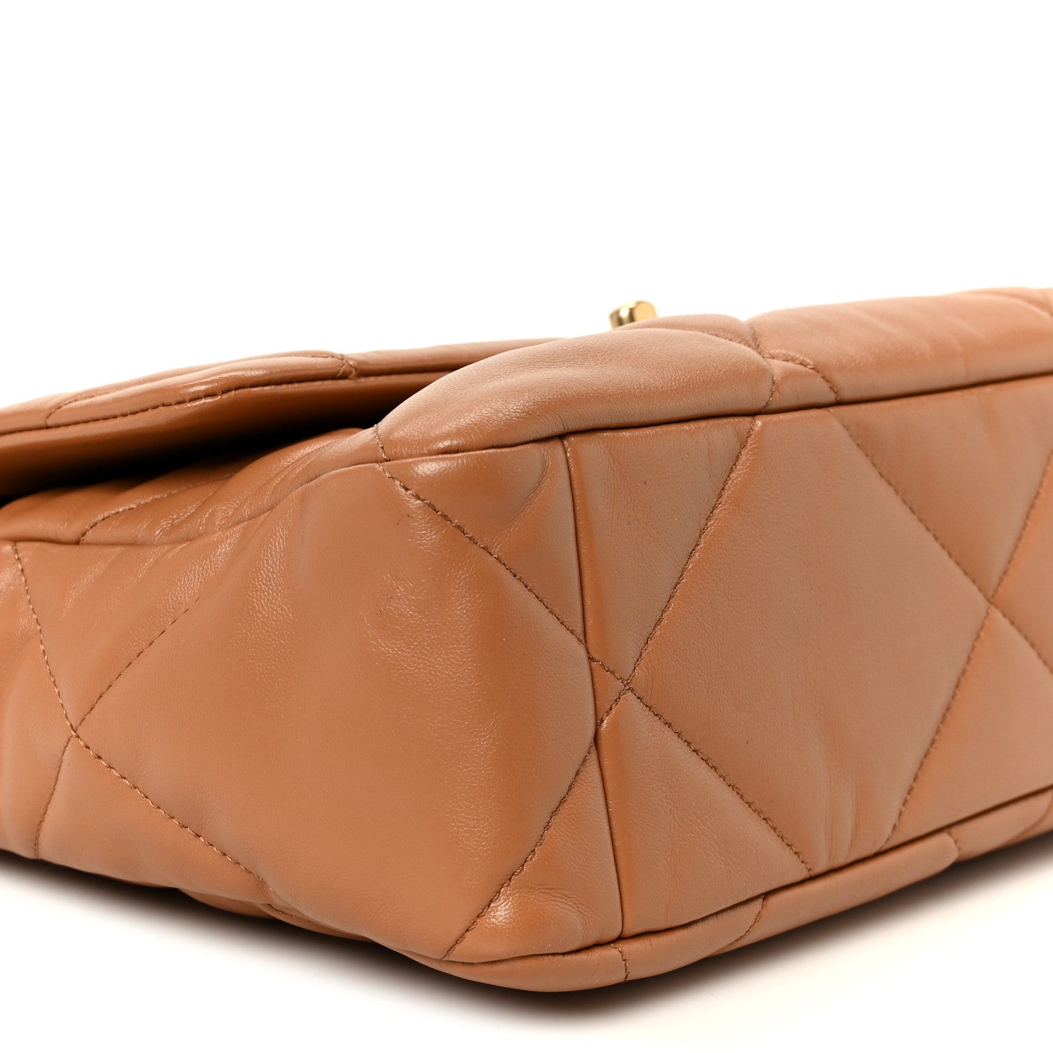 Lambskin Quilted Large CHNL 19 Flap Brown