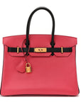 Chevre Mysore Horseshoe Birkin 30 Bougainvillea Black