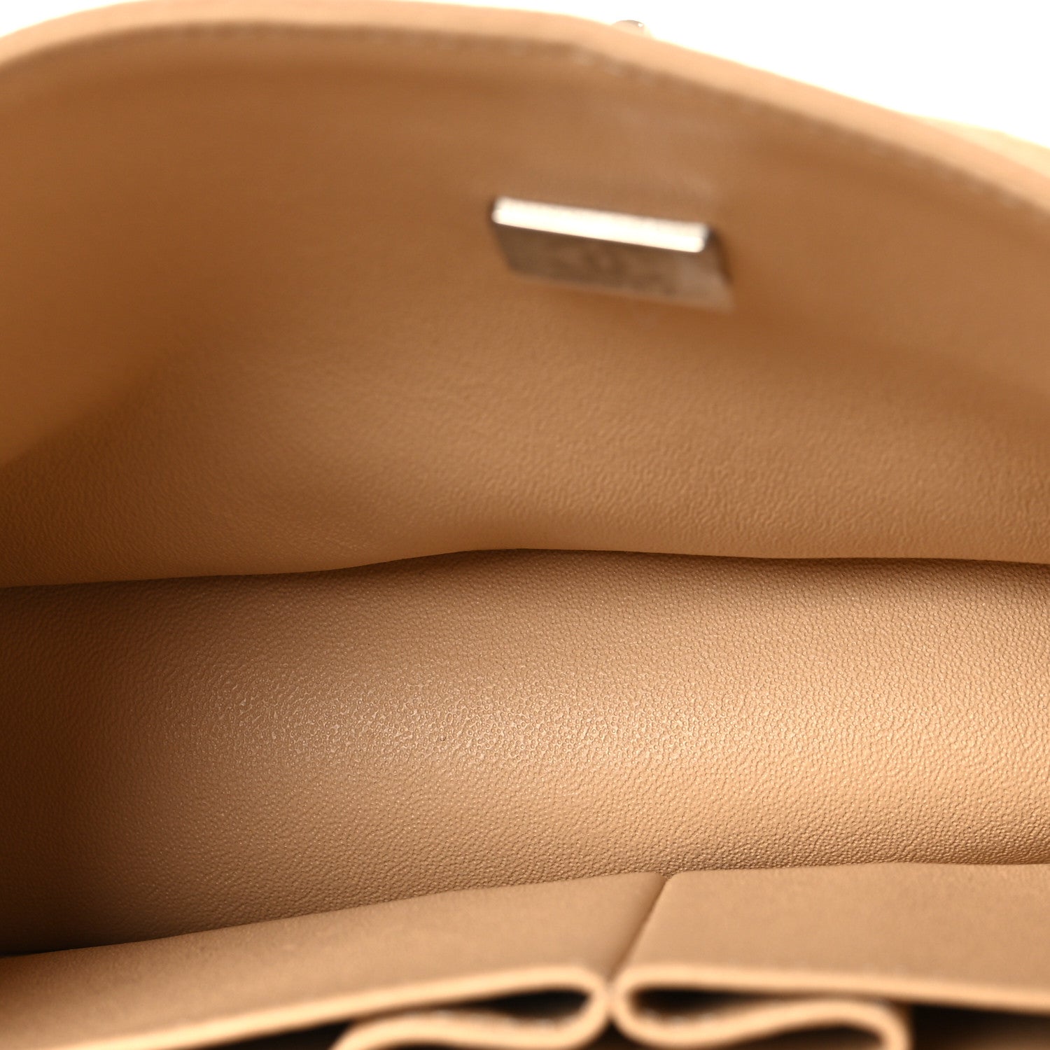 Caviar Quilted Small Double Flap Beige