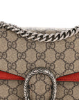 GG Supreme Monogram Suede Mini Dionysus Shoulder Bag Beige Ebony Vulcanic Red