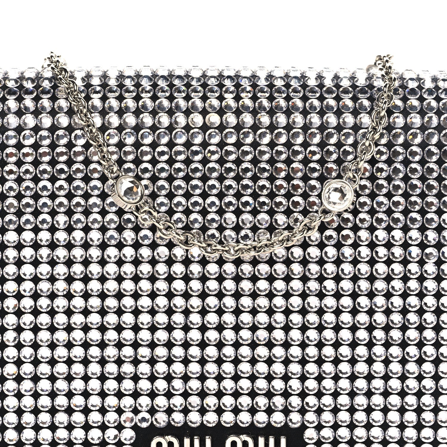 Nappa Crystal Starlight Mini Clutch Bag Black