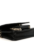 Caviar Quilted Business Affinity Clutch With Chain Black