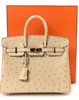 Ostrich Birkin 25 Parchemin