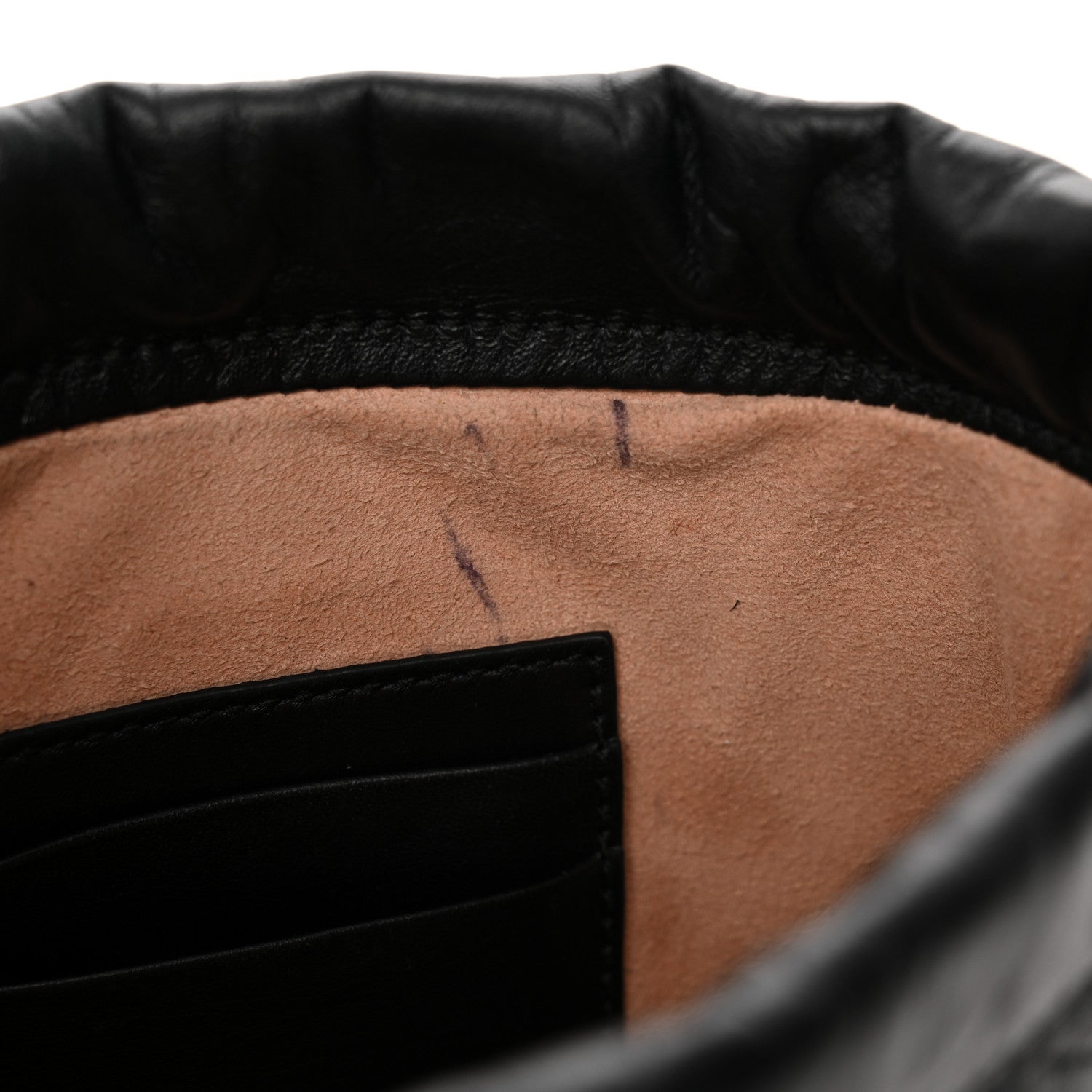 Calfskin Matelasse Mini GG Marmont 2.0 Bucket Bag Black