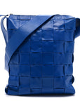 Paper Calfskin Maxi Intrecciato Cassette Messenger Blue