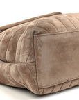 Suede Y Quilted Monogram Medium Loulou Chain Satchel Taupe