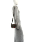 GG Supreme Monogram Web Mini Ophidia Shoulder Bag Brown