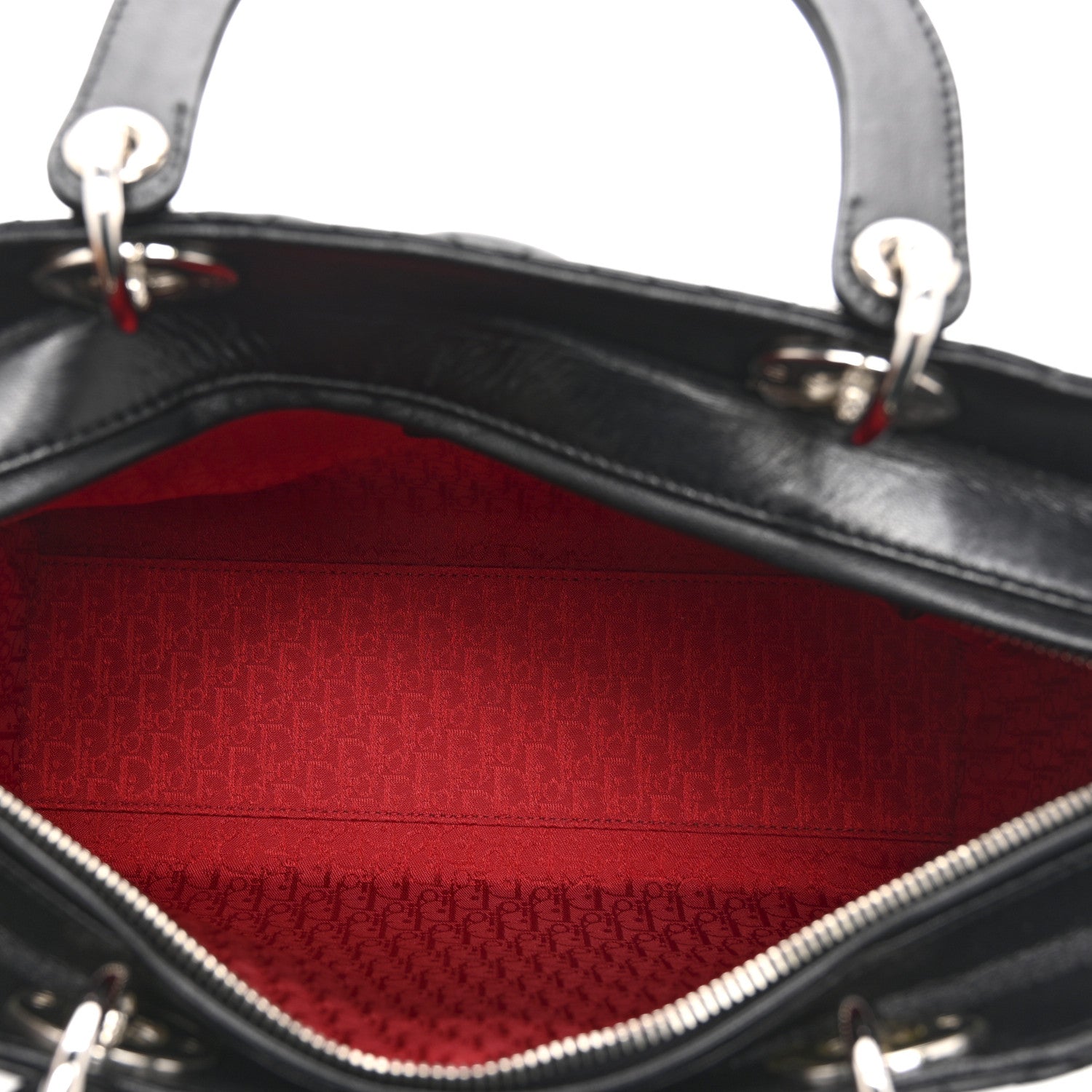 Lambskin Cannage Large Lady D1OR Black