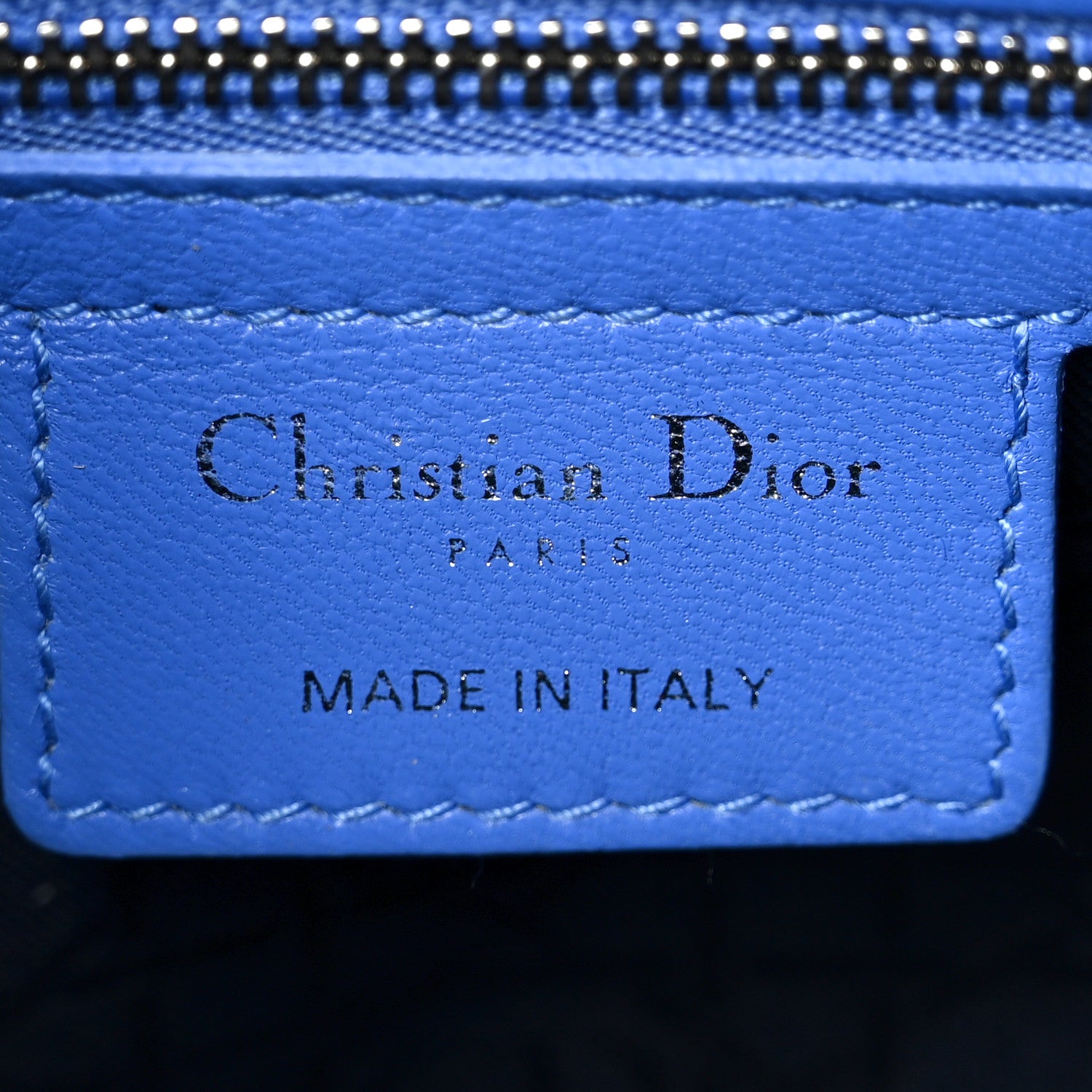 Lambskin Cannage Medium Lady D1OR Blue Persan