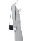 Lambskin Half Moon Wallet On Chain WOC Black