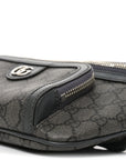 GG Supreme Monogram Textured Dollar Calfskin Ophidia Belt Bag Grey Black Graphite Grey