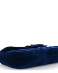 Velvet Matelasse Mini GG Marmont Shoulder Bag Cobalt Blue