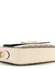 GG Supreme Monogram Small Horsebit 1955 Shoulder Bag Beige Mystic White