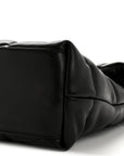 Lambskin Quilted Medium Loulou Puffer Monogram Chain Satchel Black