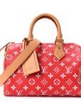 Soft Calfskin Monogram Speedy P9 Bandouliere 25 Red