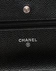 Caviar Quilted Wallet on Chain WOC Black