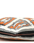 Satin Mythical Alphabet Drawstring Pouch Orange Black White