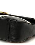 Calfskin Matelasse Medium GG Marmont Shoulder Bag Black White