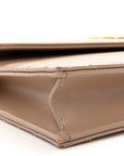 Grain De Poudre Matelasse Chevron Monogram Envelope Chain Wallet Dark Beige