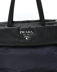 Nappa Nylon Soft Padded Shopping Tote Black Blue