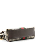 GG Supreme Monogram Textured Dollar Calfskin Web Small Ophidia Dome Shoulder Bag Beige Ebony New Acero