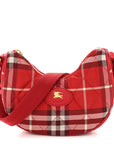 Nylon Horseshoe Crossbody Bag Crayon Red