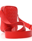 Nappa Intrecciato Phone Case Crossbody Bag Redstone