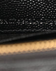 Grain De Poudre Matelasse Chevron Monogram Envelope Chain Wallet Black