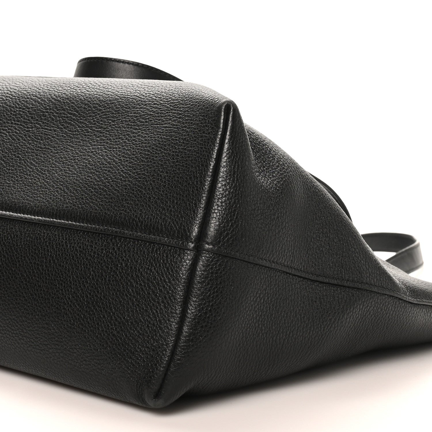 Vitello Daino Pocket Shopping Tote Black