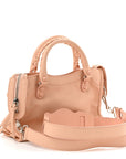 Matte Goatskin Rubber Covered Classic Hardware Mini City Rose Poudre