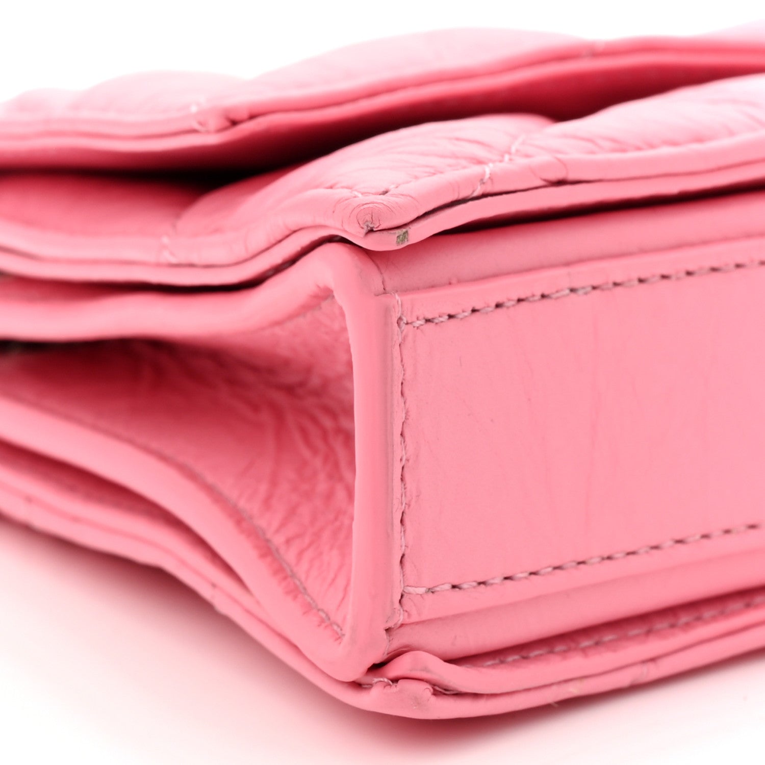 Crushed Calfskin Quilted XS Crush Chain Bag Sweet Pink