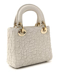 Lambskin Gathered Mini Lady D1OR White